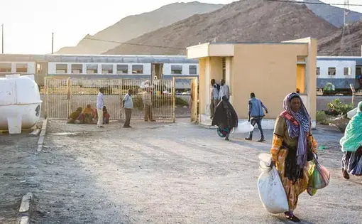The old railway that operates two times a week, between Dire Dawa and the border town of Dewele. Image by Charlie Rosser. Ethiopia, 2018.