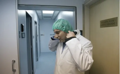 David Sher, CEO of Elite-IVF gets ready to enter a sterile lab in Cyprus.