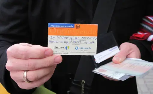 A German organ donor card. Image by Meg Jones. Germany, 2011.