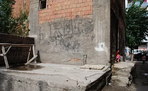 Graffiti in Baglar. Image by Jenna Krajeski. Turkey, 2011.