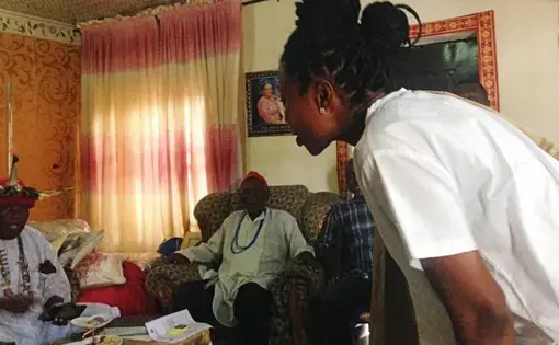 Oge Maduagwu travels around the south-east to meet traditional leaders to change their views. Image by Adaobi Tricia Nwaubani. Nigeria, 2020.