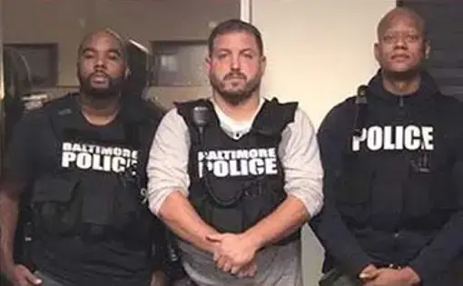 Jenkins and members of his squad were praised for their work getting guns off the streets in an October 2016 police department newsletter. Baltimore, Maryland. October, 2019. Image by Baltimore Police Jenkins and members of his squad were praised for their work getting guns off the streets in an October 2016 police department newsletter. Baltimore, Maryland. October, 2019. Image by Baltimore Police