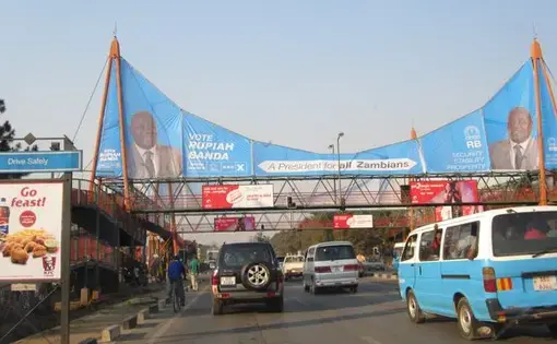 Rupiah Banda's campaign banner