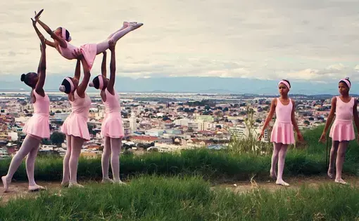 A group of young ballerinas from one of the most violent favelas in Rio de Janeiro use dance to strive for a brighter future. Image by Frederick Bernas and Rayan Hindi. Brazil, 2018.