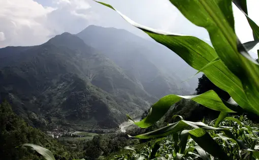 The mountains of northern Sichuan Province, China. Image by Sean Gallagher. China, 2011. image