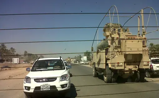On the road reporting in Iraq. Image by David Enders. Iraq, 2011.