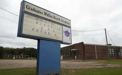 The website for Graduates Within Reach Academy says, "The focus of GWRA is Dropout Prevention and modifying unacceptable behaviors for an educational setting." Image by Sarah Warnock/MCIR. United States, 2020.