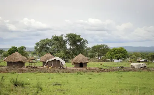 A refugee camp in northern Uganda where some fo the 2.3 million South Sudanese refugees are living. Image by Carolyn Thompson. Uganda, 2019.