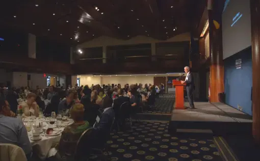 Michael Gilligan, Director of the Luce Foundation, emphasizes the strength of the partnership between the Pulitzer Center and the Luce Foundation. Image by Jin Ding. United States, 2019.