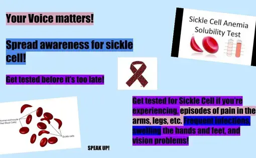 Poster to raise awareness about sickle cell by a student at Two Rivers Public Charter School in Washington, D.C. Image courtesy of Nicole Clark. United States, 2020.