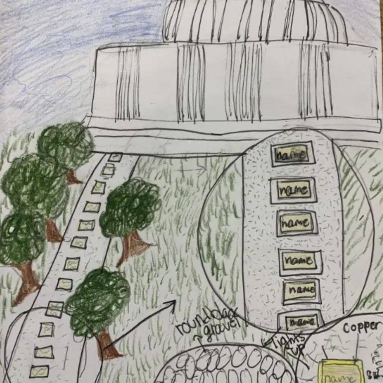 Student drawing of memorial proposal