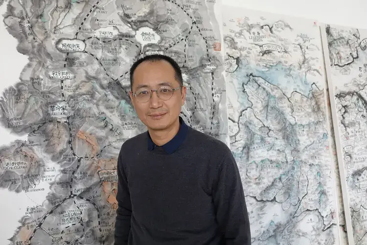 Qiu Zhijie in his studio. Image by Ian Johnson. China, 2018.