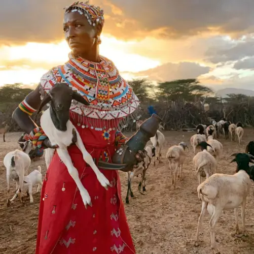 Animal Tracker, Kenya: A mother of three at 23, Mpayon Loboitong’o herds her family’s goats on her own; after her husband left to find work in Nairobi, she was told he’d been killed there. Her other full-time job: charting animal movements for Save the Elephants. For a monthly salary she and eight other women traverse the bush, unarmed, amid elephants, lions, and African buffalo. “I do this work so my kids don’t go to bed hungry,” she says. Image by Lynn Johnson. Kenya, 2019.
