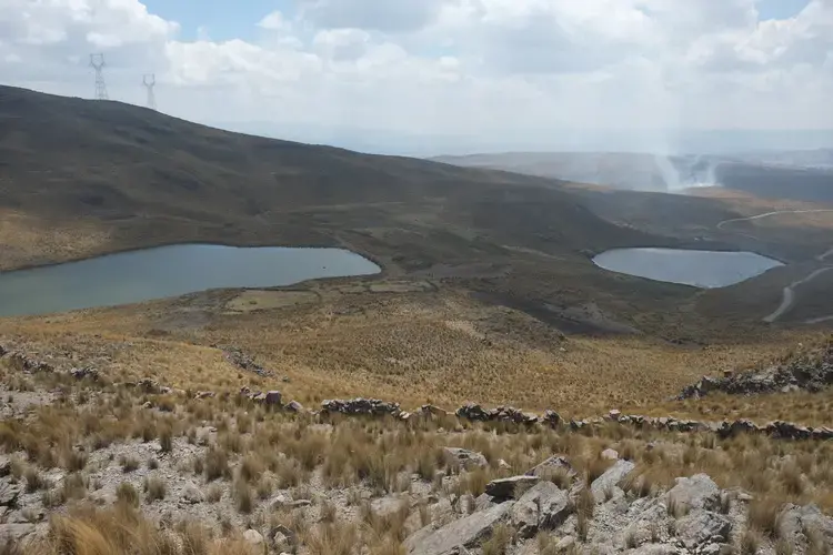 Two lakes built to store water in Quispillaccta. Image by Dan Schwartz. Peru, 2019.