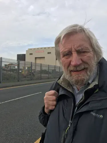 Norman Hill, 45 year veteran of the anti-nuclear weapons movement in Barrow-in-Furness. Image by Matt Kennard. United Kingdom, 2017.