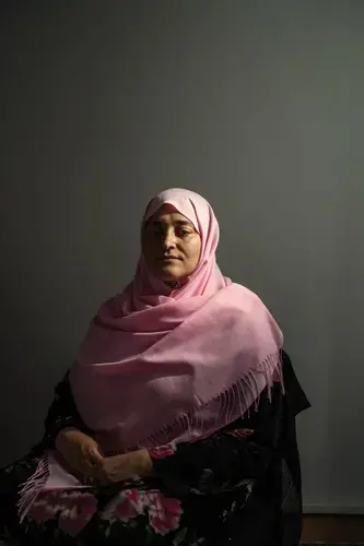 Jamila Afghani, a promoter of gender equality. She recently confronted Taliban members about their killing of civilians. Image by Adam Ferguson. Afghanistan, 2019.