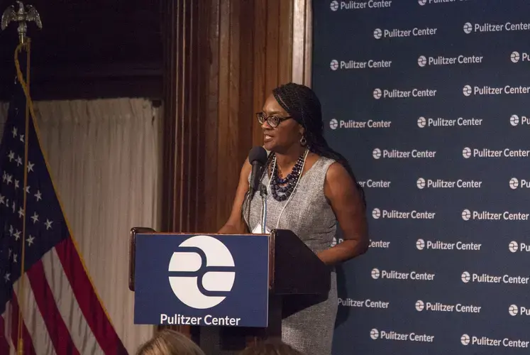 Dr. Gracie Lawson-Borders, Dean of Howard University’s Cathy Hughes School of Communications, discusses the importance of journalism education. Image by Jin Ding. Washington, D.C., 2018.