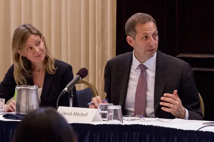 Former Ambassador to Burma Derek Mitchell explains how difficult it is to find a concrete solution when addressing the situation in Myanmar. Image by Jin Ding. Washington, D.C., 2018.
