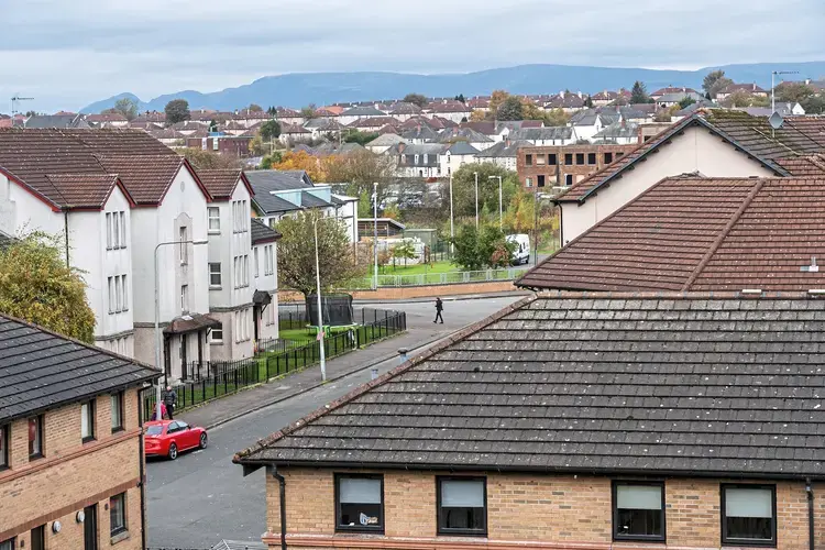 A view of the Hawthorne Housing Co-operative that has been nicknamed 'The Jungle' by residents, Tuesday on Fruin Street in Glasgow, Scotland. Image by Michael M. Santiago/Post-Gazette. Scotland, 2019.