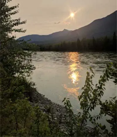 The Skeena River, upriver from Prince Rupert. Image by Saul Elbein. Canada, 2017.