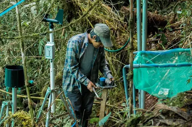 Equipment for Metcalfe’s experiment is installed. Image by Dan Metcalfe. Peru, 2017.