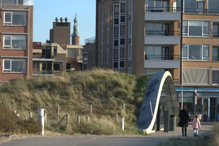 A sand dune parking garage in the coastal town of Katwijk. Image by Chris Granger / Times-Picayune | The Advocate. The Netherlands, 2020.