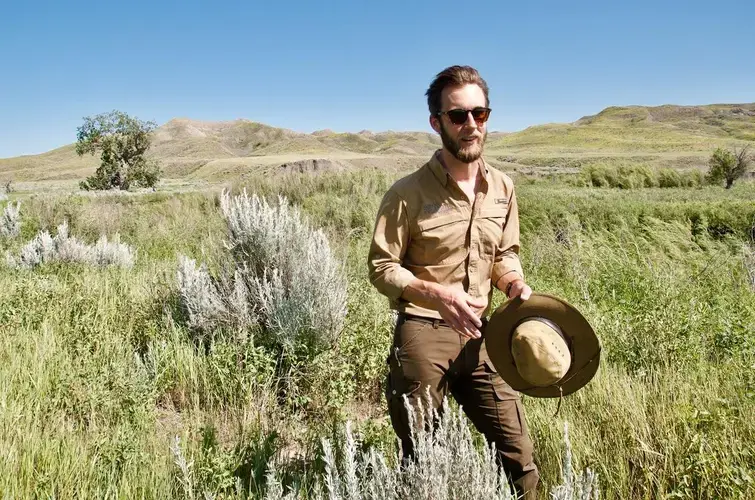 Danny Kinka, chief wildlife ecologist for American Prairie Reserve, has always been drawn to wild places. First it was public parks near his home in Florida. Then it was national parks and then it was “about as far away as I could get down a dirt road just to see what was down there.” Image by Nate Hegyi. United States, 2019.