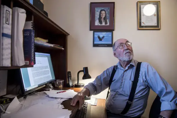 Alex Saunders, 78, at his home in the military base town of Happy Valley-Goose Bay, Labrador. Image by Michael G. Seamans. Canada, 2019.