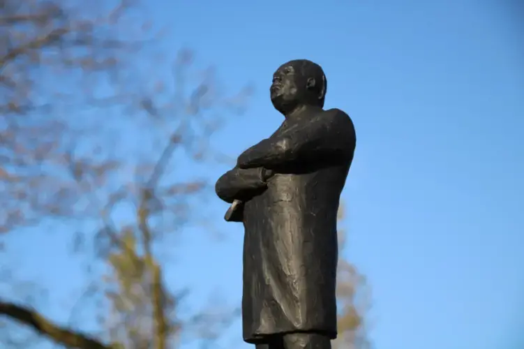 A statue of King by artist Airco Caravan in Amsterdam's Martin Luther King Jr. Park. Image by Michelle Tyrene Johnson. Netherlands, 2019.