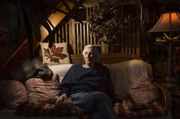 Learning at his home in Happy Valley-Goose Bay on Nov. 6, 2019. Image by Michael G. Seamans. Canada, 2019.