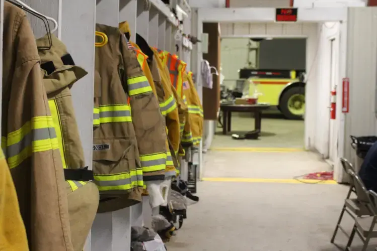 Winslow's volunteer fire department was founded in 1911 with 22 members. During the floods, members rescued their neighbors with airboats. Image by Christina Stella / Harvest Public Media. United States, 2020.