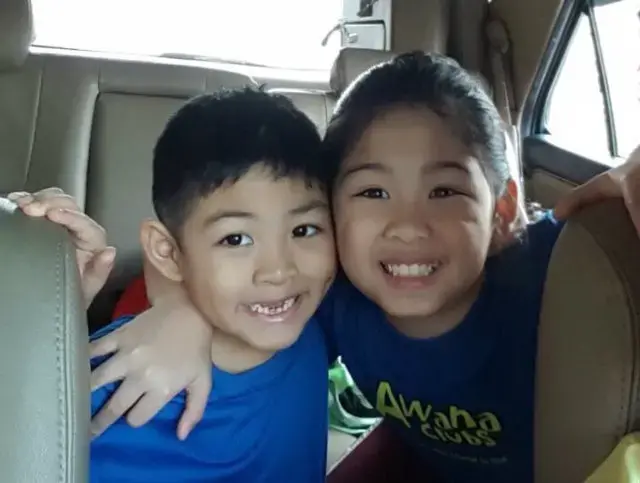 Julio Baltasar (left) suffered injuries in a car crash in 2014 as he was not in a car seat when the incident happened. He lost 3 of his front teeth then. Image courtesy of Kelly Baltasar. Philippines, 2017.