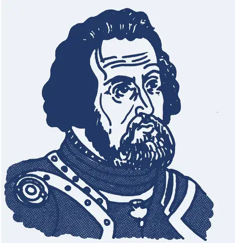 Hernán Cortés. Illustration by Eric Hinkley.