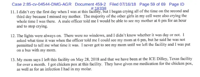 Dixiana describes her experience in detention. United States, 2018. 