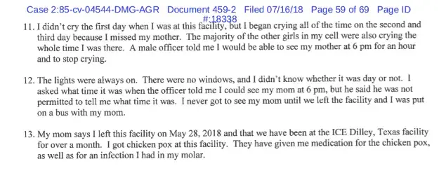 Dixiana describes her experience in detention. United States, 2018.