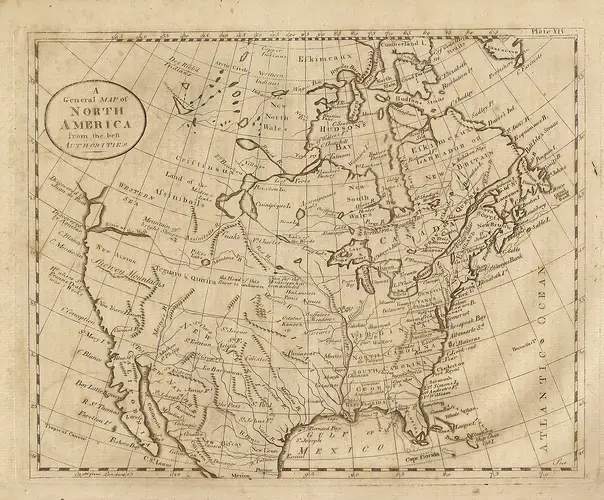 A map, dated 1789, of North America, showing California when it was part of New Spain. Map: Dobson's Encyclopedia.