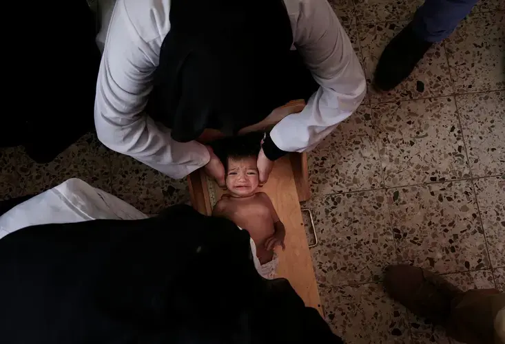 Hospital in al-Khoukha, Yemen. Image by Nariman El-Mofty. Yemen, 2018.<br />