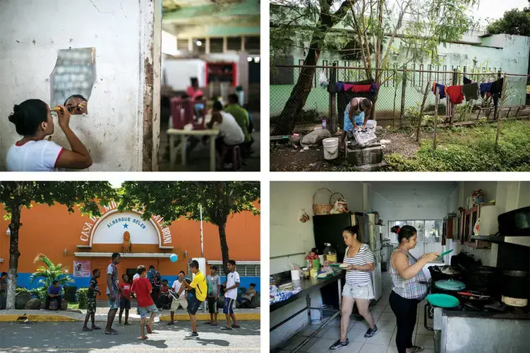 Life in the Migrant Shelters | For migrants making the trip north, the shelters in southern Mexico are a place to rest and make final arrangements before moving on. Some will end up staying in Mexico; from 2013 to 2017, the number of asylum applications in Mexico increased 11-fold. Image by Jose Cabezas. Mexico, 2018.