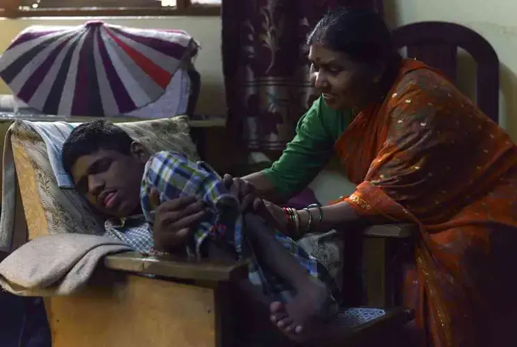A child affected by the toxic gas leak of the Bhopal Gas Tragedy. Image by Rohit Jain. India 2019.