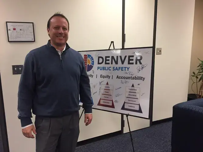 Greg Mauro is director of Denver's Community Corrections Division. Image by Ali Budner / 91.5 KRCC. United States, undated.