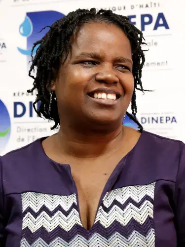 Edwige Petit, the director of sanitation for Haiti's water and sanitation agency DINEPA, is in charge of planning and building internationally funded sewage treatment plants. Image by Marie Arago/NPR.