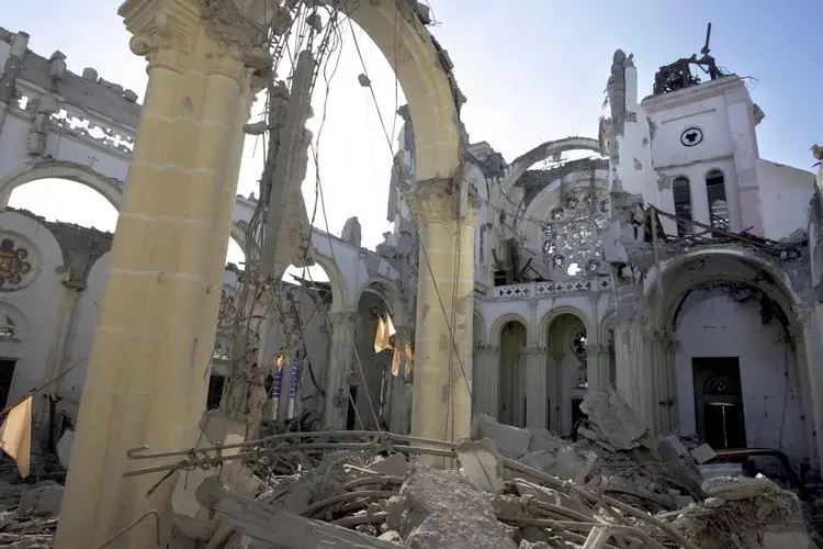 Port-au-Prince’s cathedral was destroyed in the Jan. 12, 2010, earthquake. This is how it looked in the immediate aftermath. Image by Patrick Farrell / Miami Herald File. Haiti, 2010.