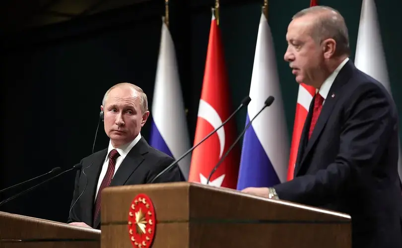 President Erdogan of Turkey has stayed silent about the plight of the Tatars as his relationship to President Putin of Russia has grown closer. April 2018. Ankara,Russia. Image by President of Russia Staff.