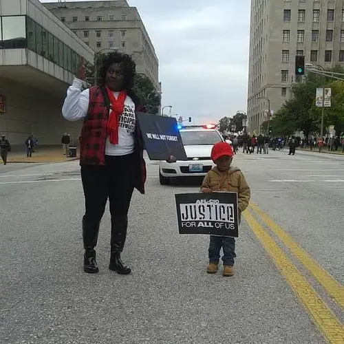 Beverly Jones with one of her grandsons, Nigel. Image courtesy of Beverly Jones.<br />
