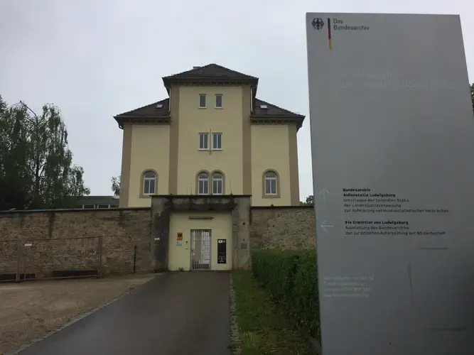 The Central Office building in Ludwigsburg. Image by Linda Kinstler. Germany, 2017.