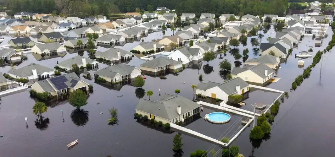 The Red Bluff community flooded along the Waccamaw River and Simpsons Creek under Hurricane Florence’s deluge with entire neighborhoods underwater. Monday, Sept. 24, 2018. Image by Jason Lee. United States, 2018.
