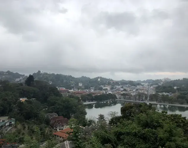 Kandy Lake, viewed from the hills. Image by Sarah Hoenicke. Sri Lanka, 2018.