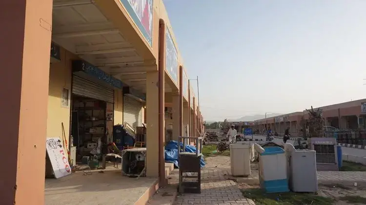 A new, much smaller market the military has constructed to replace the baazar destroyed in Mir Ali. Image by Umar Farooq. Pakistan, 2017.