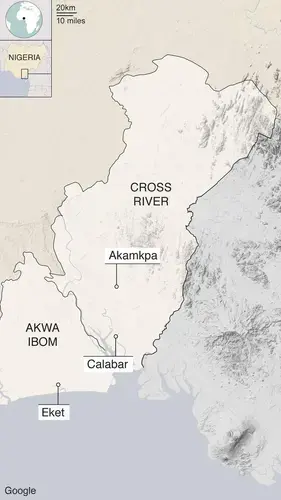 Google map. Nigeria, 2018.