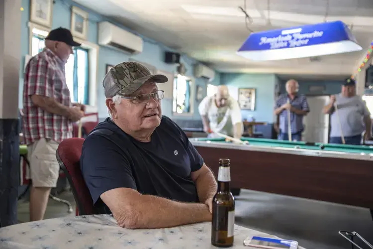 Fishermen Billy Stork at a bait shop near Moss Point. Image by Eric J. Shelton for Mississippi Today. United States, 2019.
